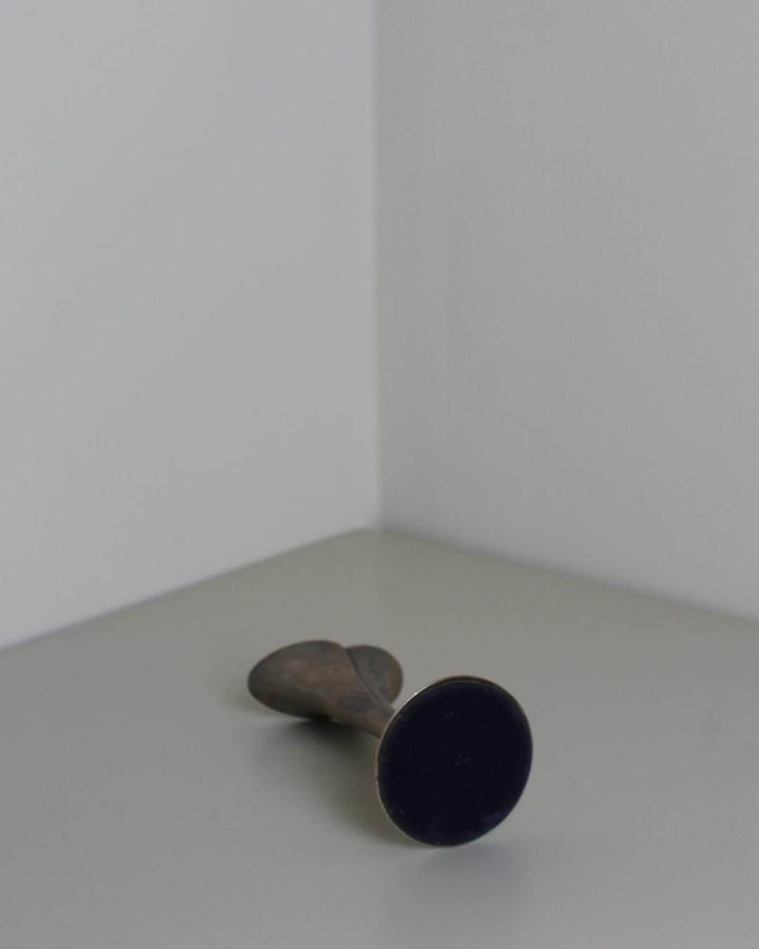 Sculptural Pewter Bud Vase with Art Nouveau Revival Form, c.1970s - The Estate