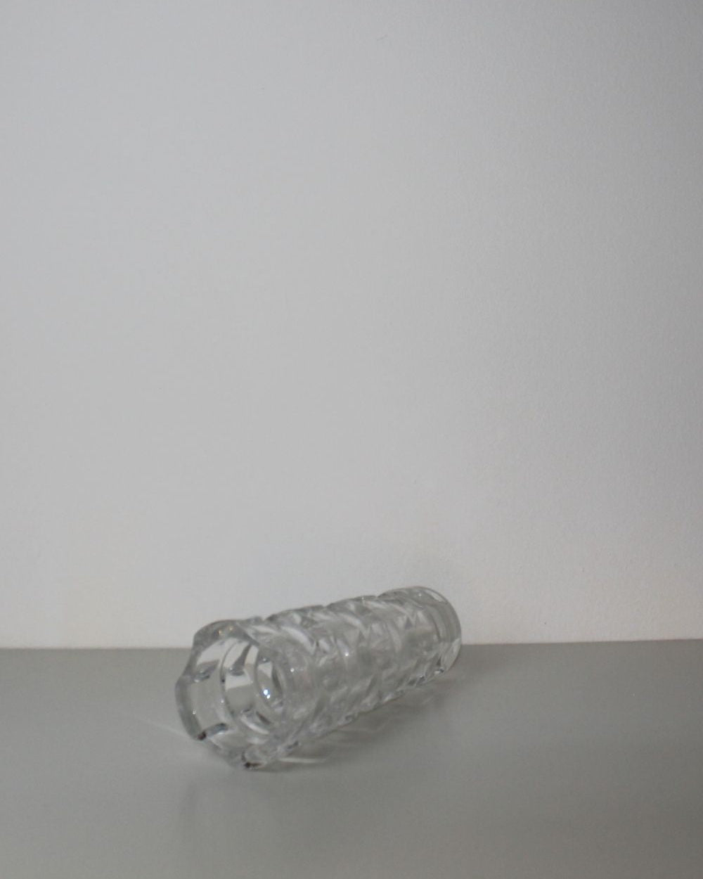 Vintage Mid-Century Style Geometric Textured Glass Vase - The Estate