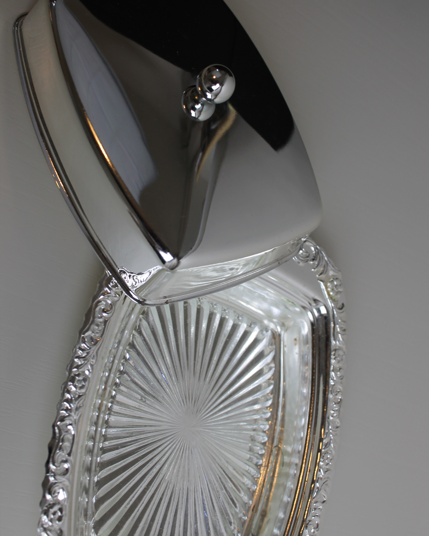 Vintage Silver-Plated Butter Dish with Glass Insert - The Estate