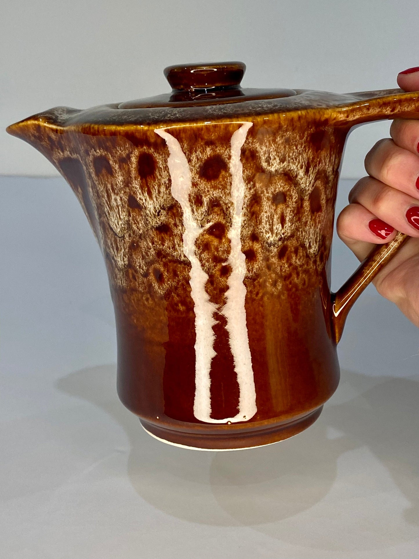 Kernewek Pottery Lava Glazed Teapot, Cornwall Studio Pottery, 1970s - The Estate