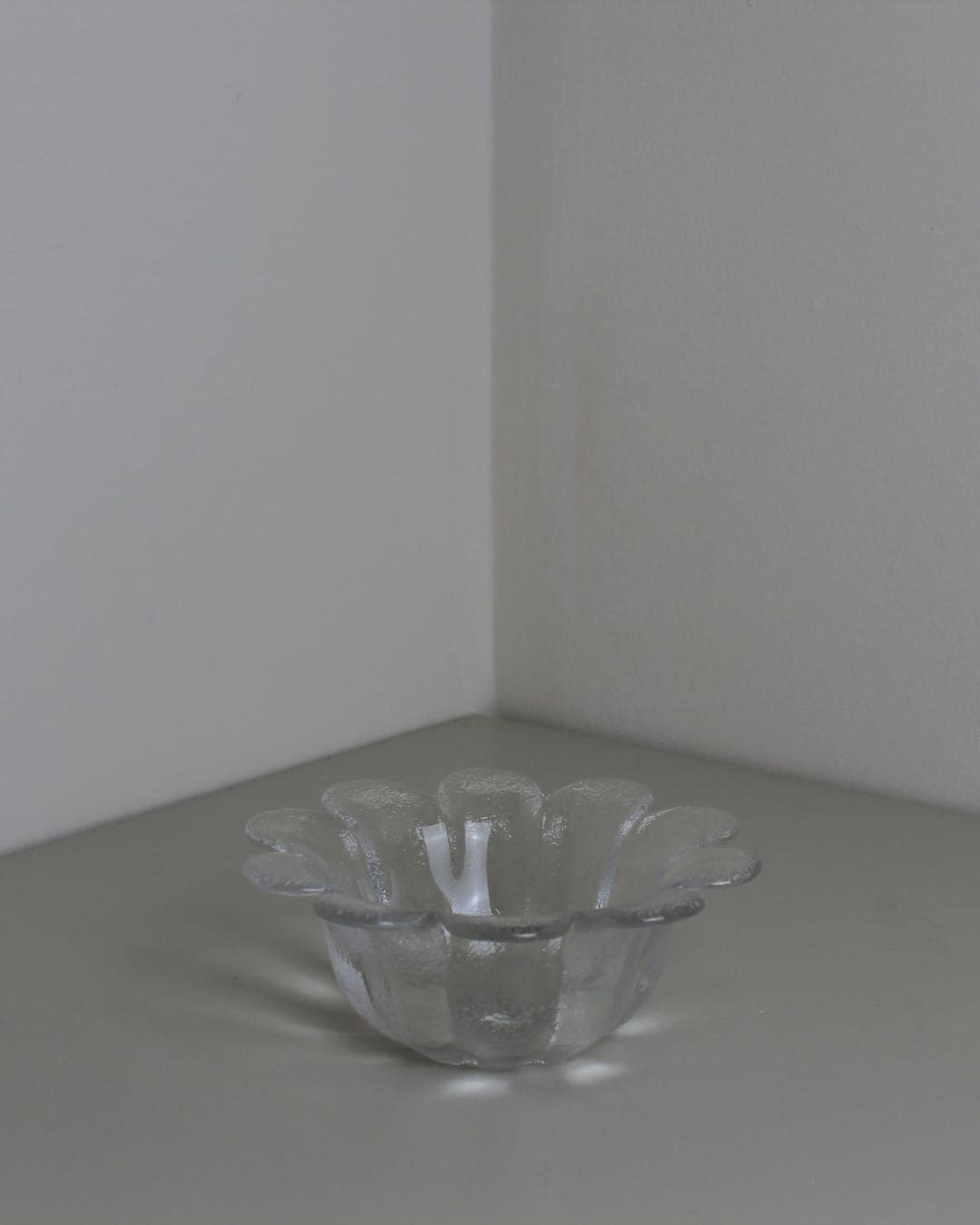 Scandinavian-Style Lobed Pressed Glass Bowl with Textured Base - The Estate