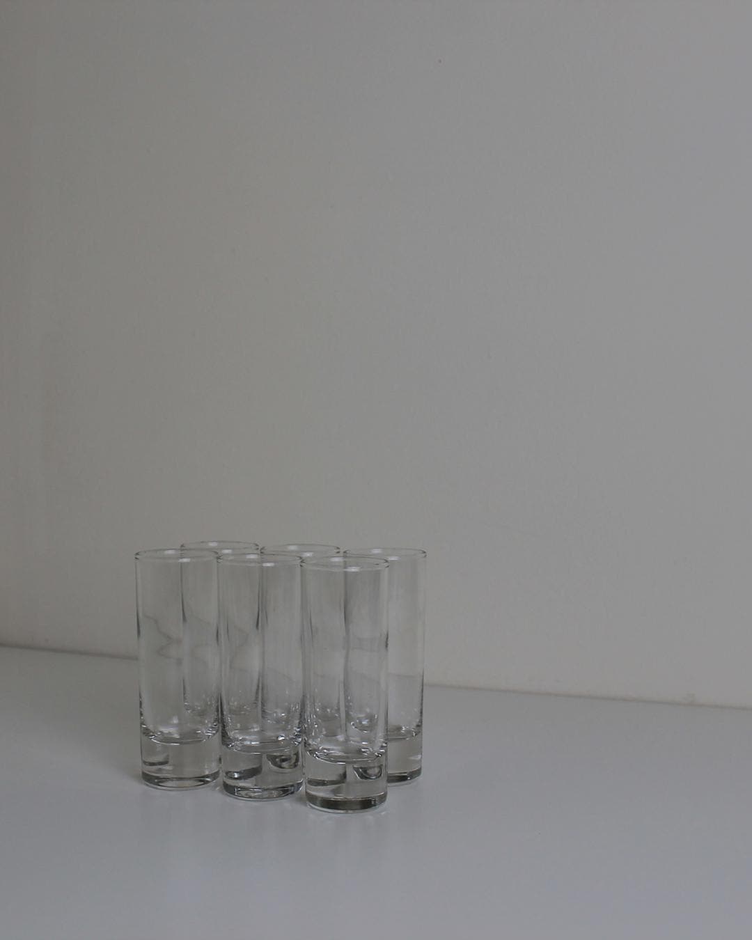 Set of 6 Heavy-Bottom Tall Shot Glasses – Minimalist Modern Barware - The Estate