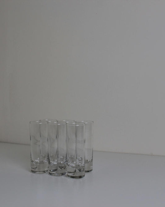Set of 6 Heavy-Bottom Tall Shot Glasses – Minimalist Modern Barware - The Estate