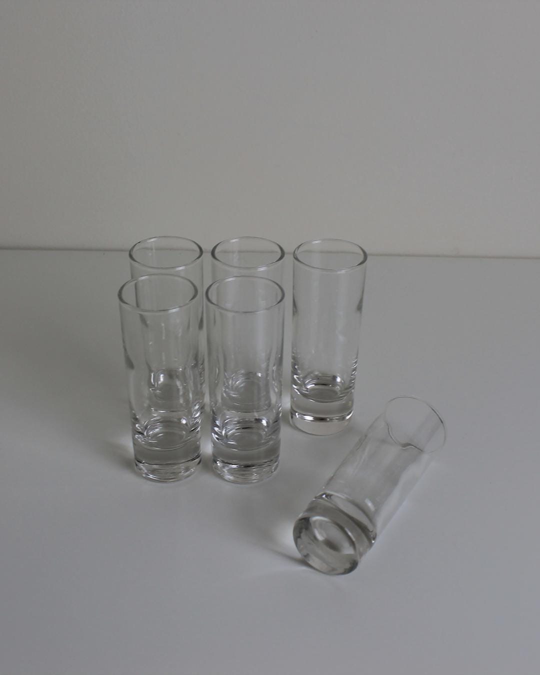 Set of 6 Heavy-Bottom Tall Shot Glasses – Minimalist Modern Barware - The Estate