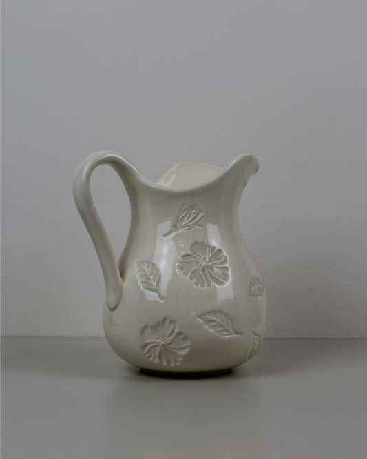 Vintage Floral Ceramic Pitcher