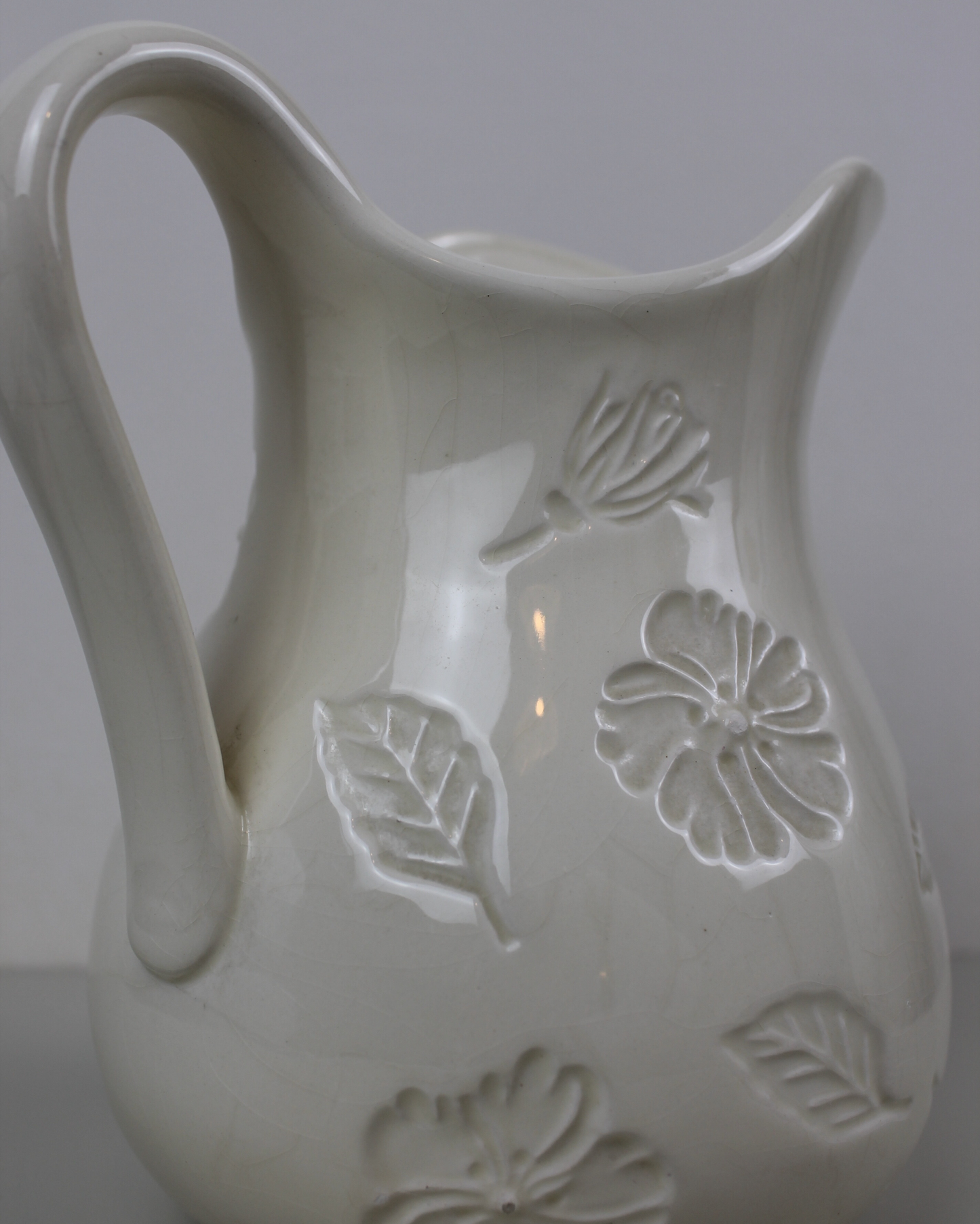 Vintage Floral Ceramic Pitcher