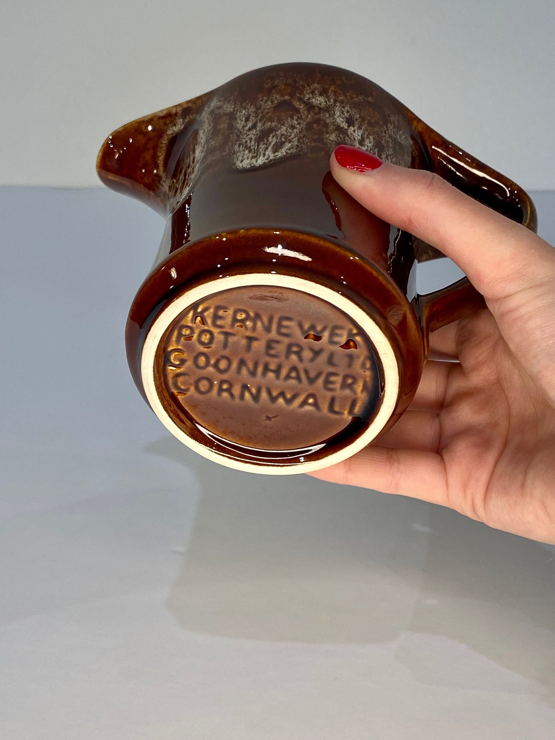 Kernewek Pottery Lava-Glazed Stoneware Jug, Cornwall, 1970s - The Estate