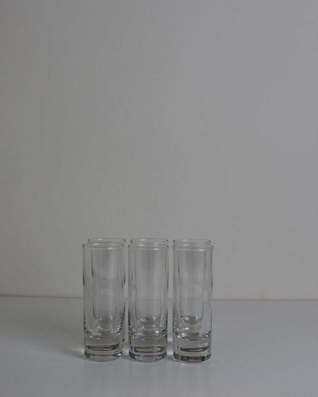 Set of 6 Heavy-Bottom Tall Shot Glasses – Minimalist Modern Barware - The Estate