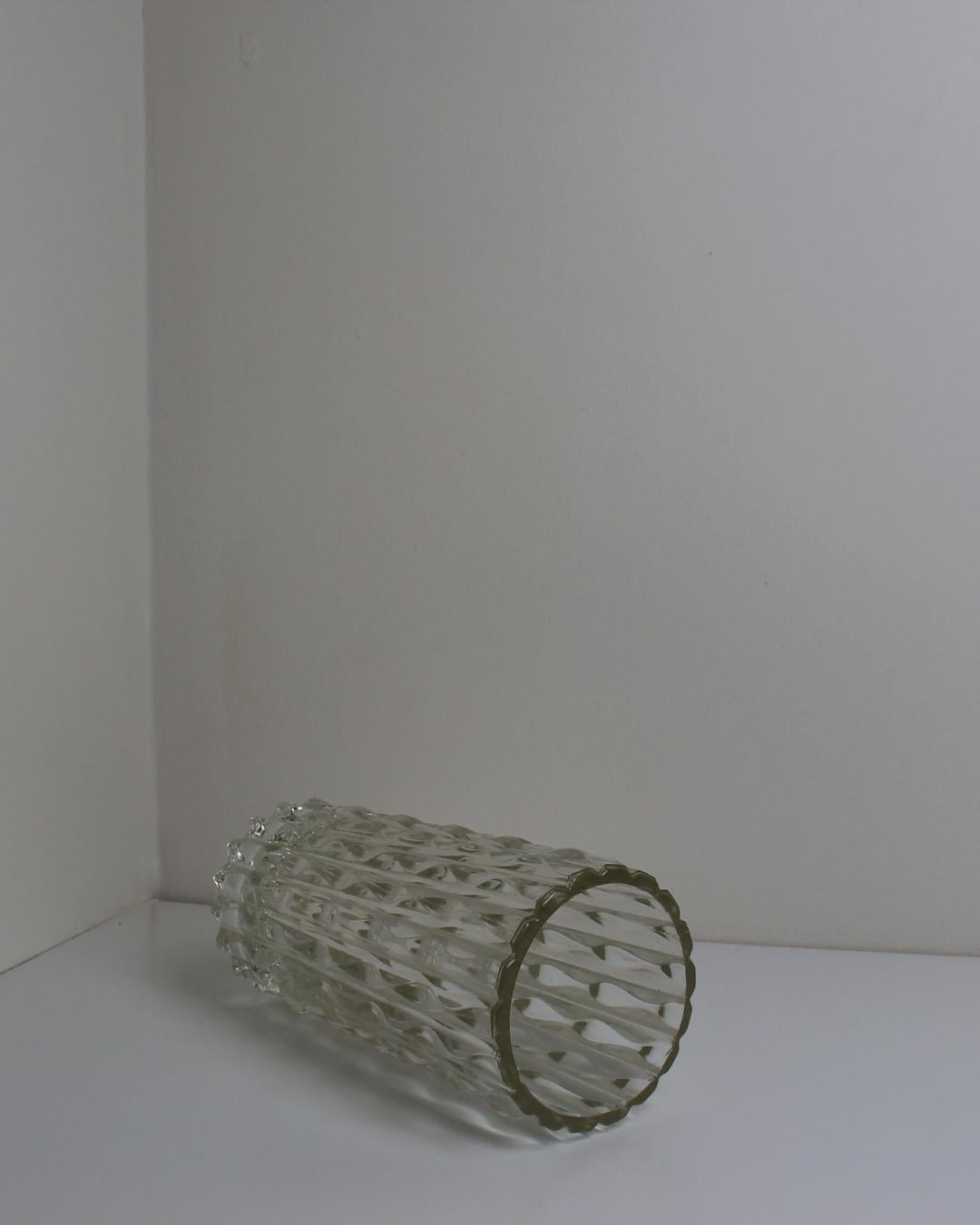 Sklo Union “Pineapple” Clear Pressed-Glass Vase by Jiří Zejmon, 1960s Czech Modernist - The Estate