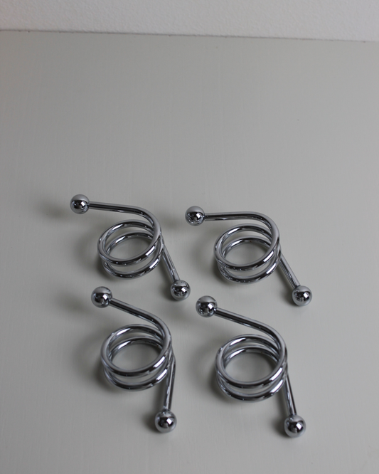 Chrome Spiral Napkin Rings