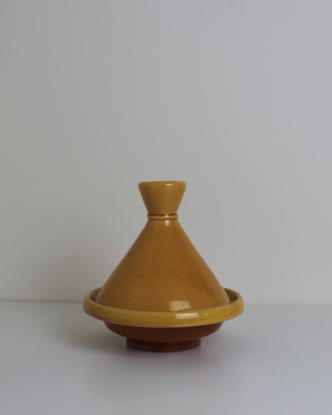 Small Ochre Glazed Ceramic Tagine – Moroccan Style Serving Dish - The Estate
