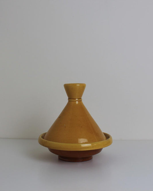 Small Ochre Glazed Ceramic Tagine – Moroccan Style Serving Dish - The Estate