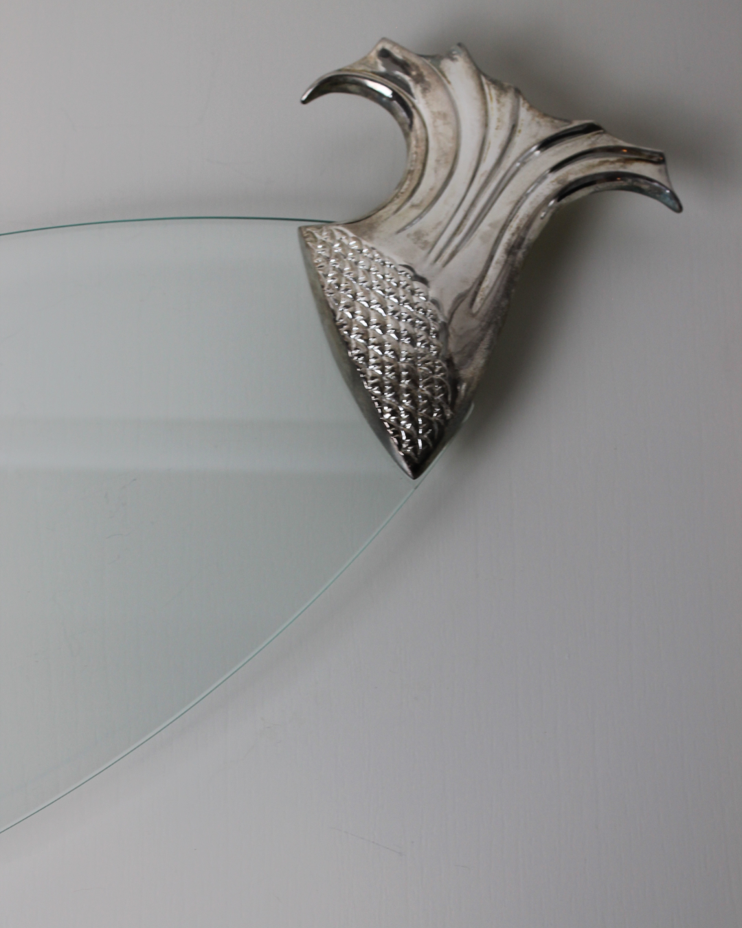 Vintage Chrome & Glass Fish Platter - The Estate