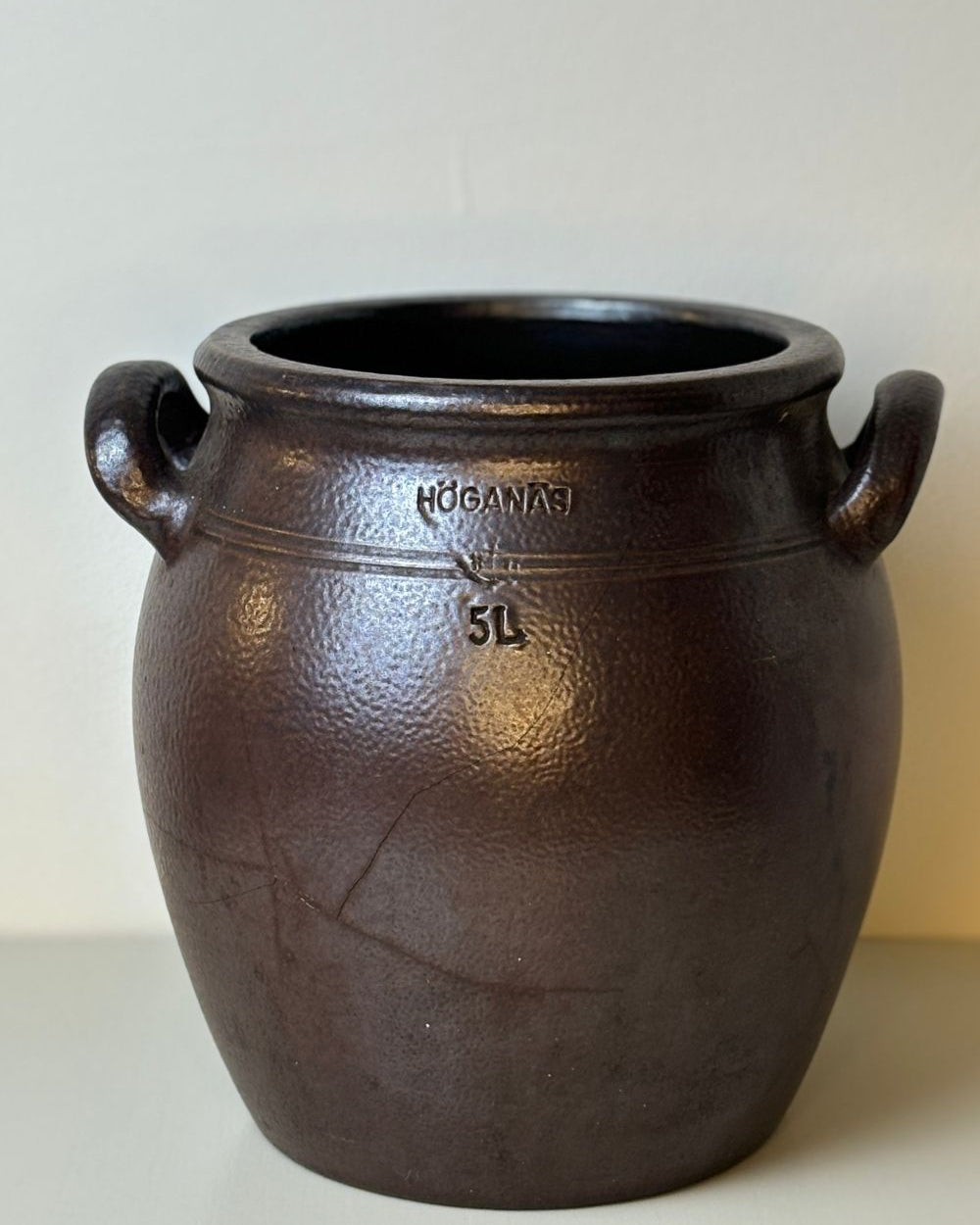 Vintage Swedish Höganäs Stoneware Confit Pot with Handles - 5L - The Estate