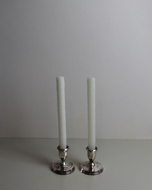 Vintage Indian Silver-Plated Candlesticks