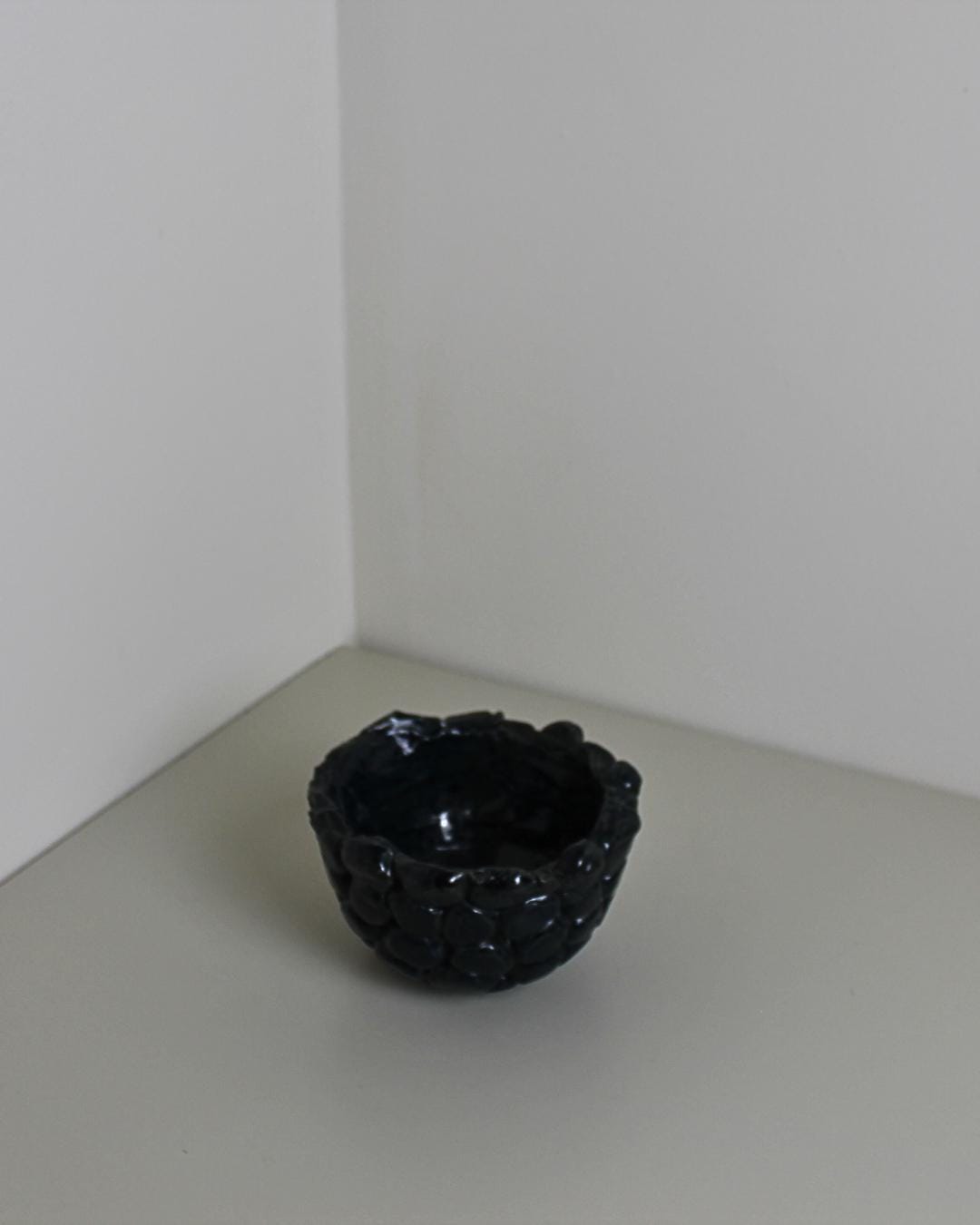 Hand-Built Pebble-Texture Studio Pottery Bowl in Midnight Blue Glaze – Contemporary Ceramic - The Estate