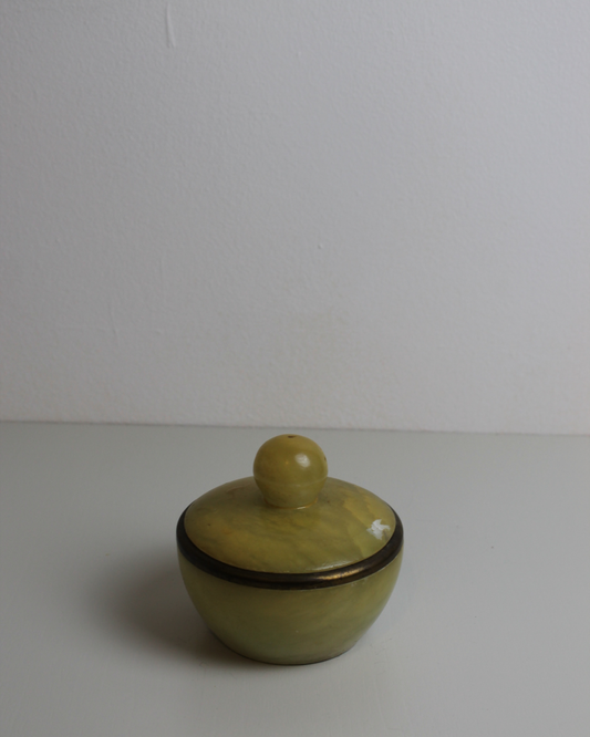 Vintage Alabaster Trinket Pot with Lid