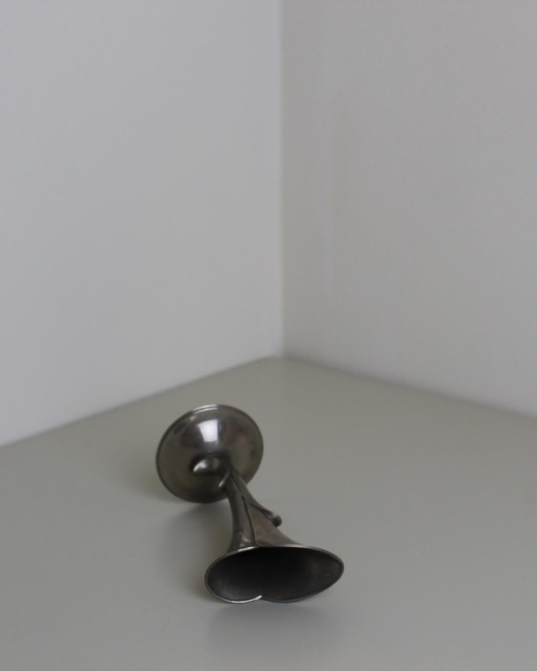 Sculptural Pewter Bud Vase with Art Nouveau Revival Form, c.1970s - The Estate