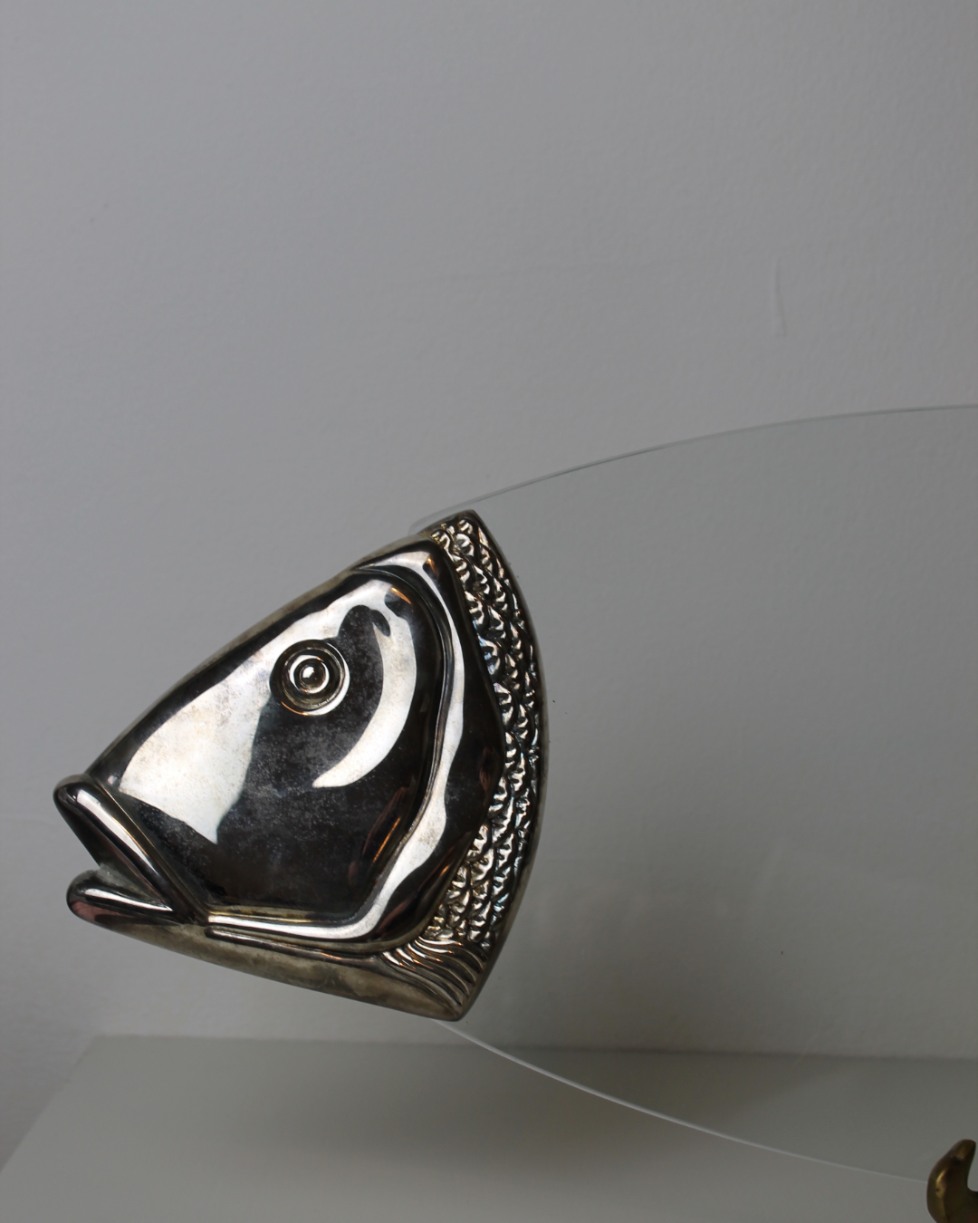 Vintage Chrome & Glass Fish Platter - The Estate
