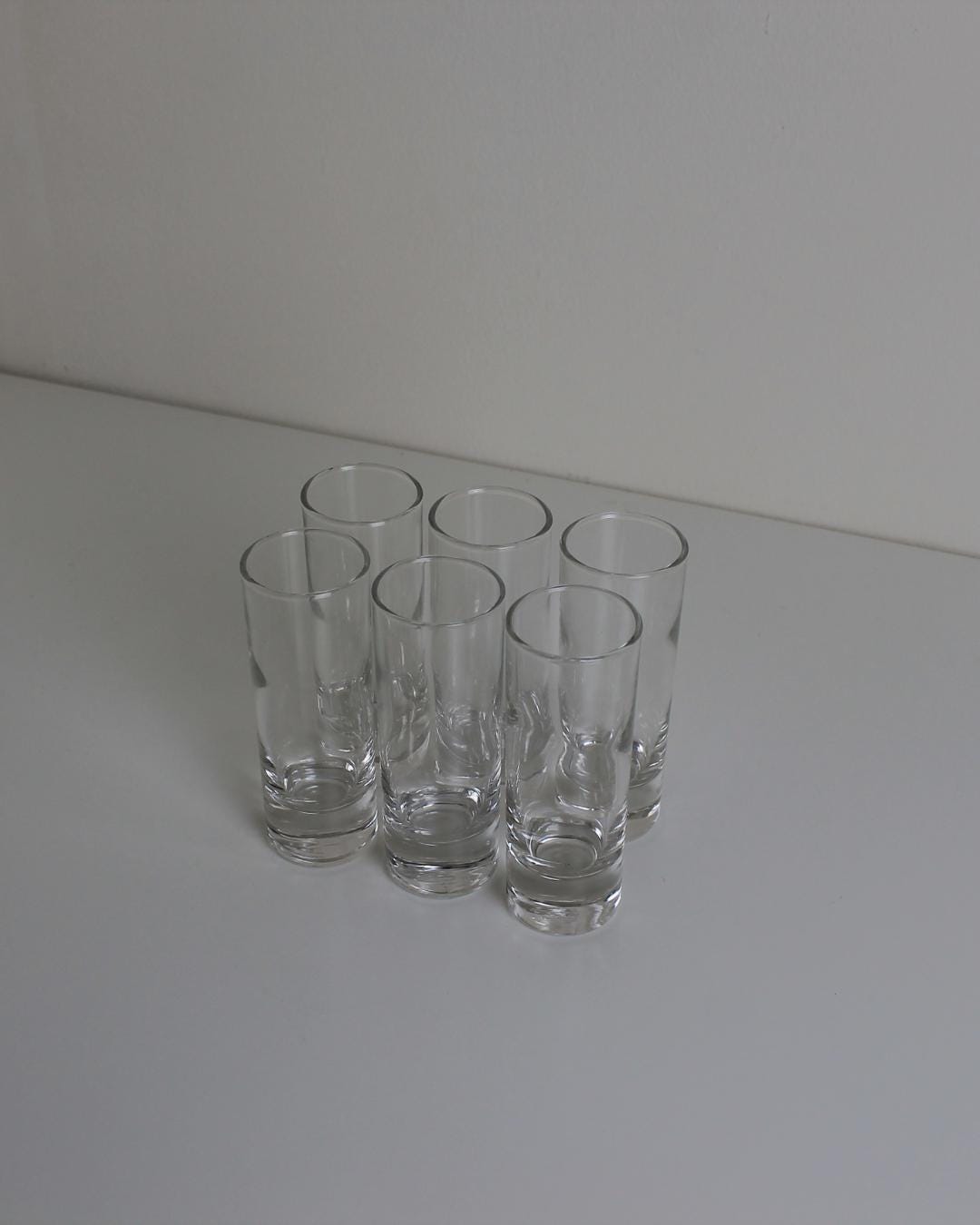 Set of 6 Heavy-Bottom Tall Shot Glasses – Minimalist Modern Barware - The Estate