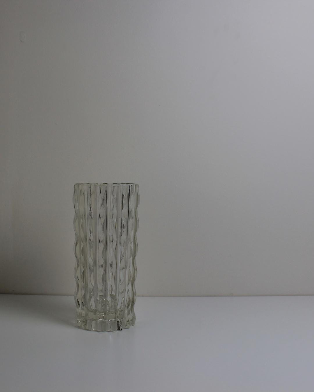 Sklo Union “Pineapple” Clear Pressed-Glass Vase by Jiří Zejmon, 1960s Czech Modernist - The Estate