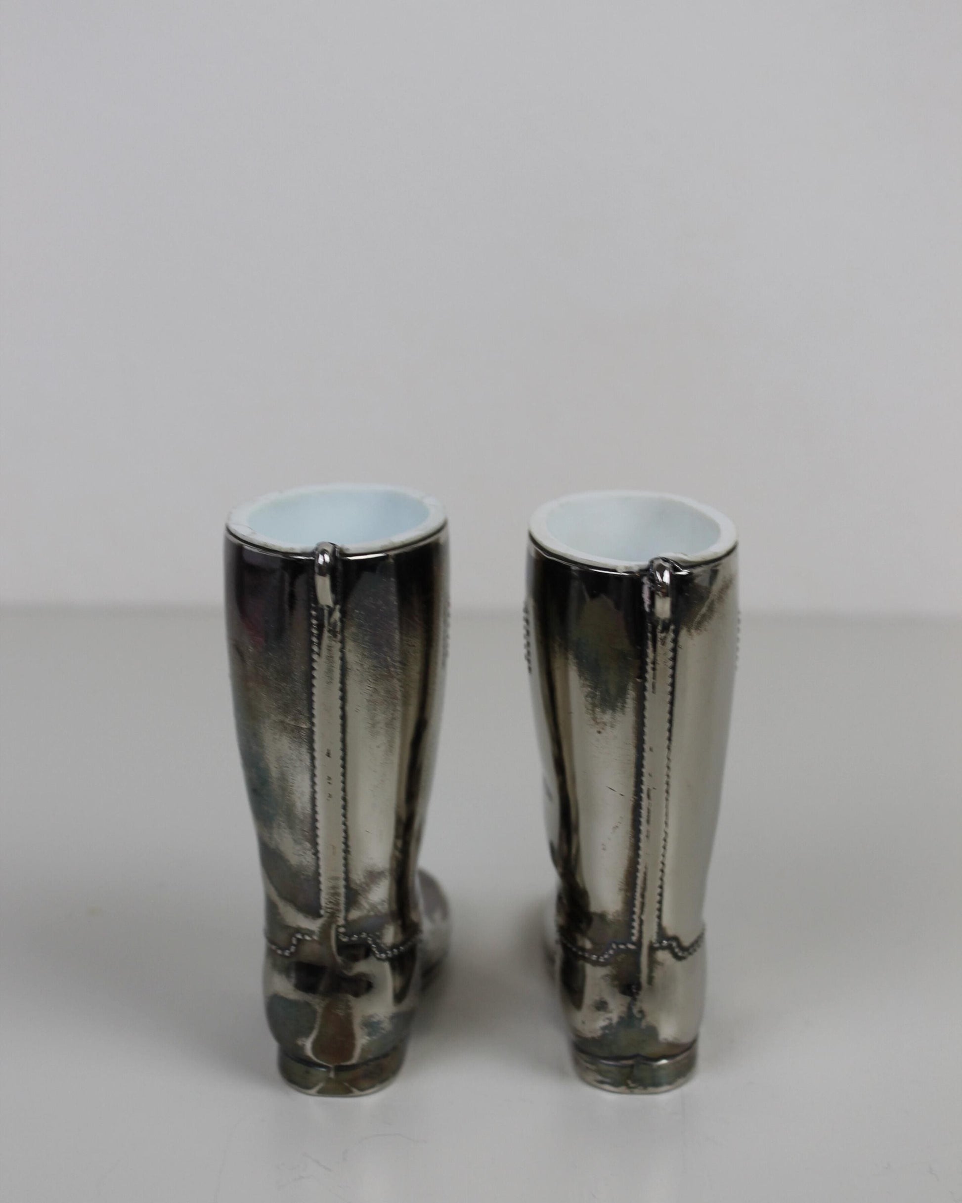 Silver-Plated English Riding-Boot Toothpick Holders | 1980s Pair - The Estate