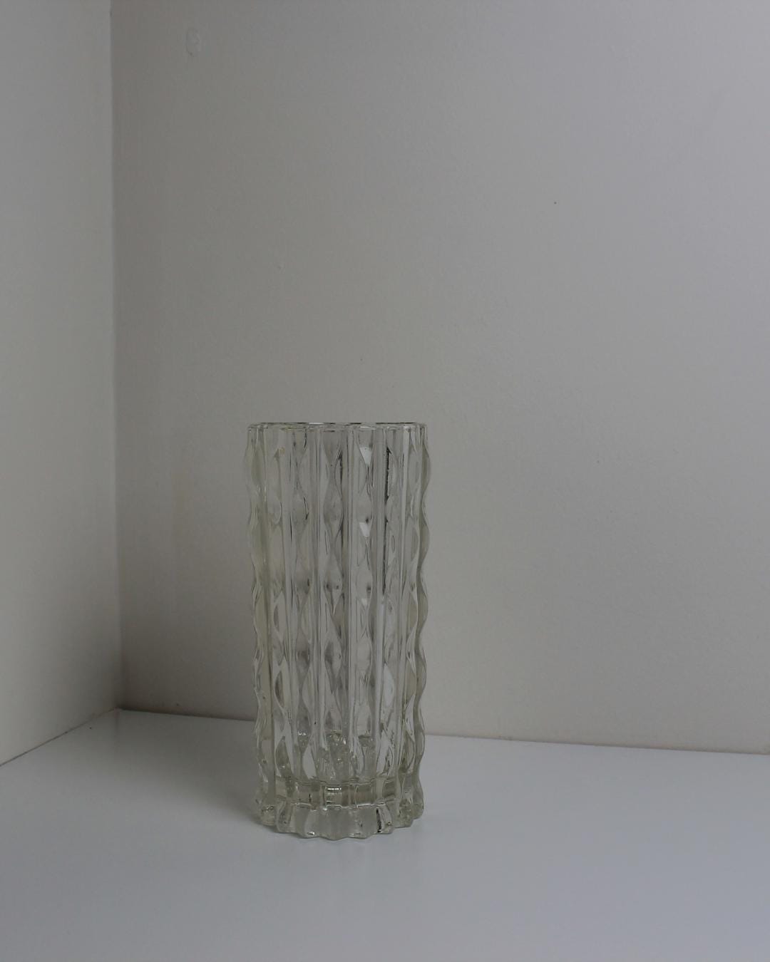 Sklo Union “Pineapple” Clear Pressed-Glass Vase by Jiří Zejmon, 1960s Czech Modernist - The Estate