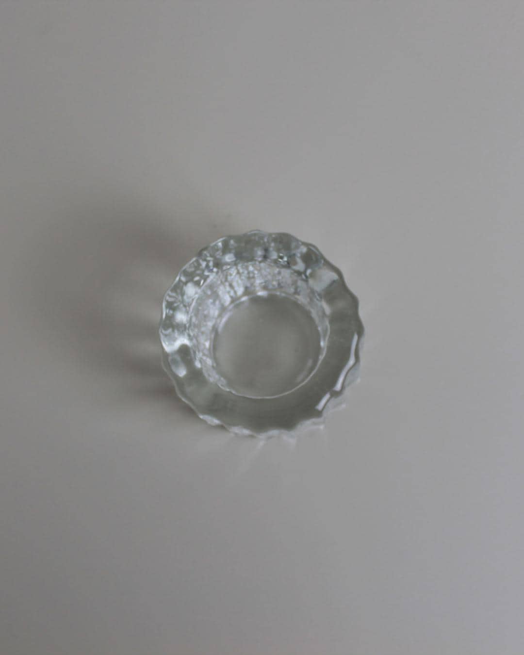 Scandinavian Pressed Glass Tealight Holder – Brutalist Textured Design, 1960s - The Estate