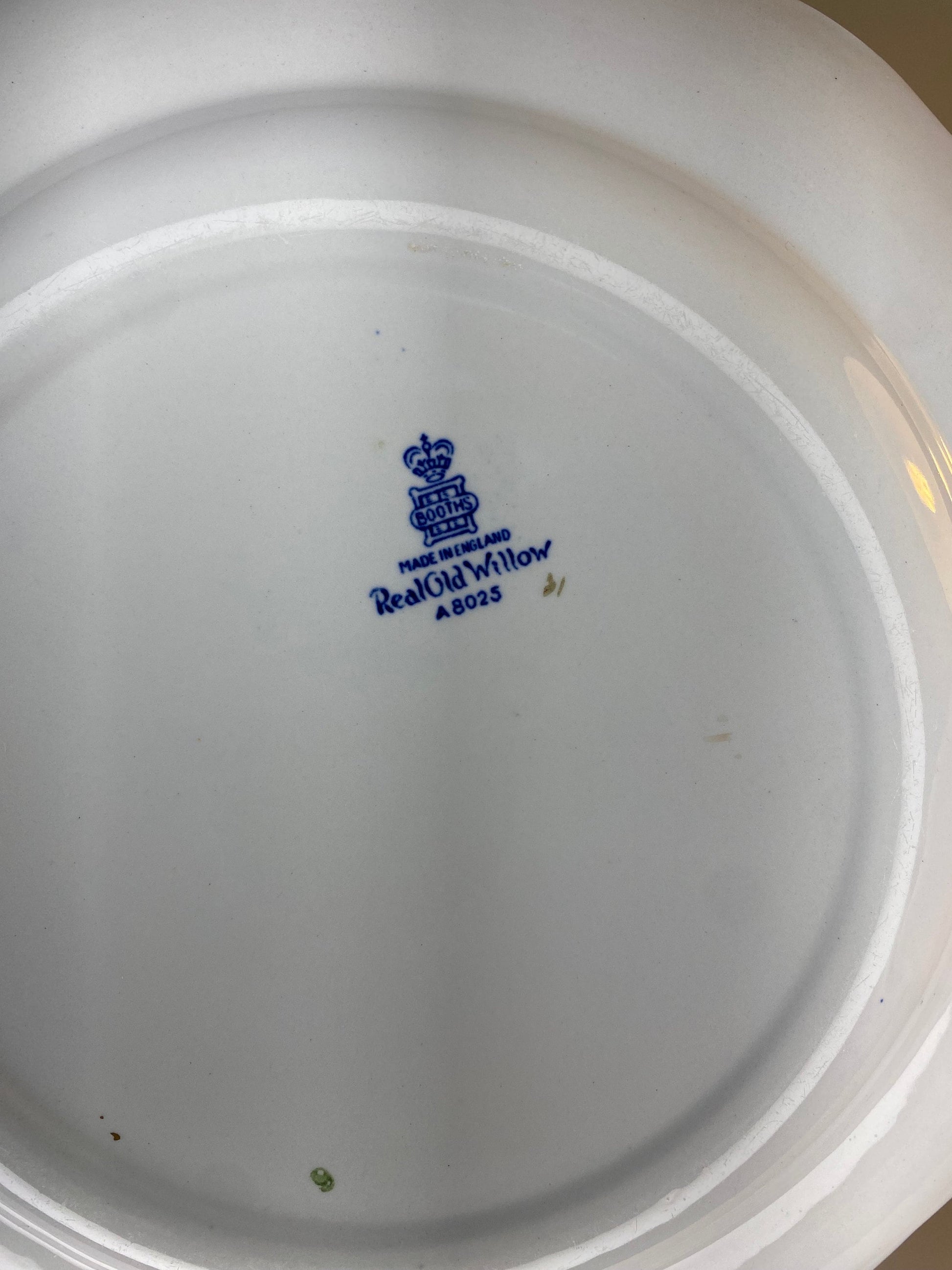 Booths Real Old Willow Gilded Plate, Scalloped Edge, A8025, Made in England - The Estate