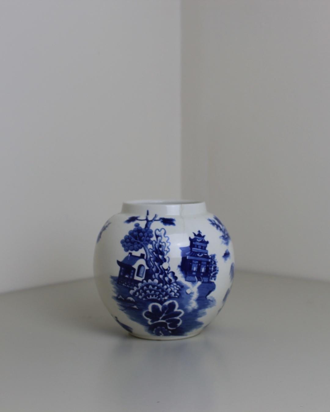 Blue Willow Ginger Jar by Regency Fine Arts – Vintage English Transferware Vase - The Estate