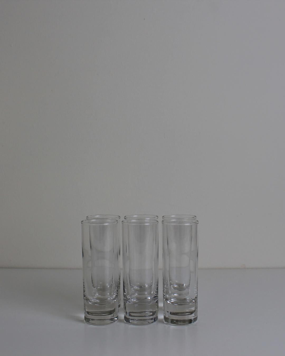 Set of 6 Heavy-Bottom Tall Shot Glasses – Minimalist Modern Barware - The Estate