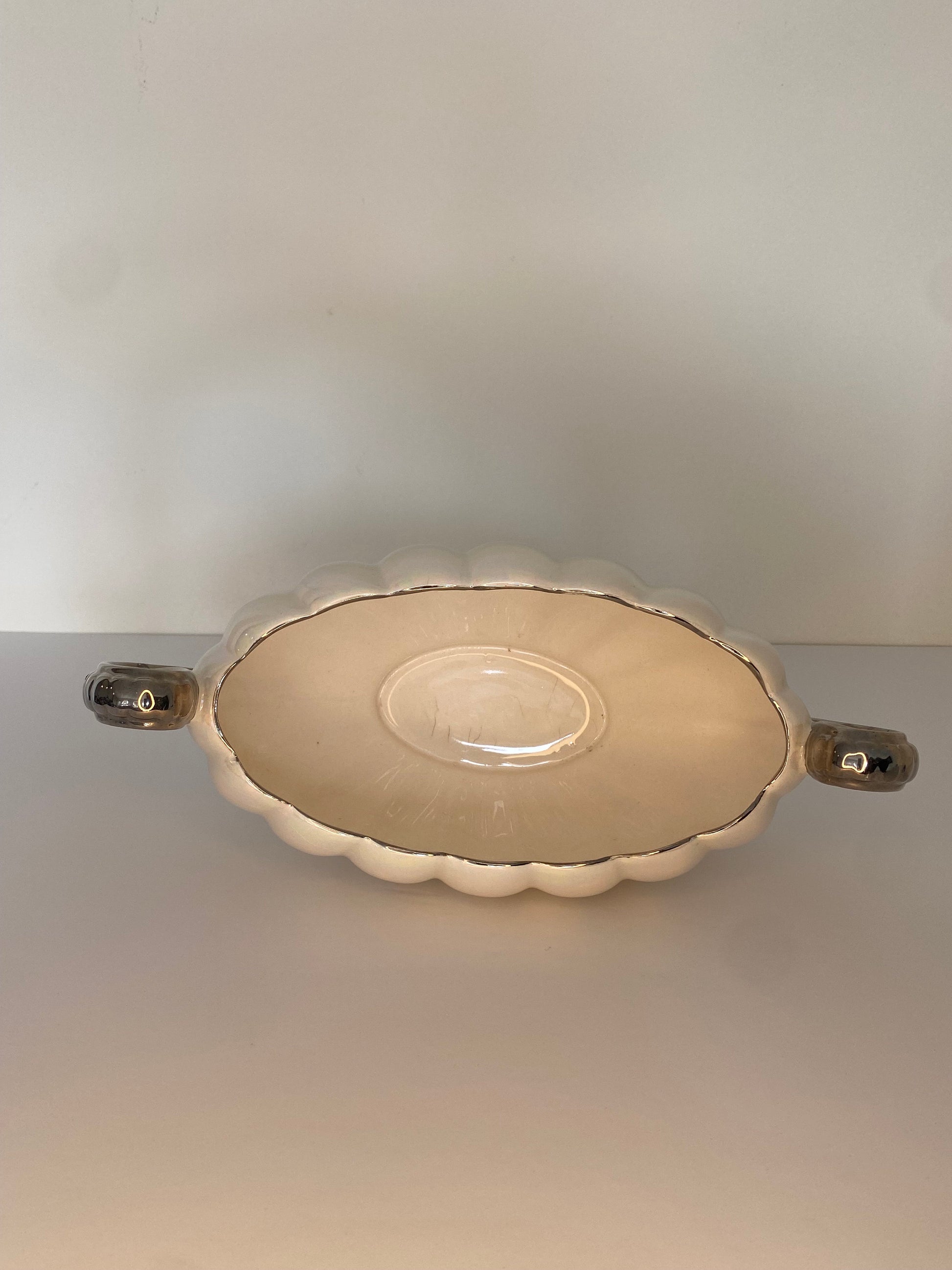 Pearlescent Lusterware Bowl with Scroll Handles, J. Wood & Sons, 1950s English C - The Estate