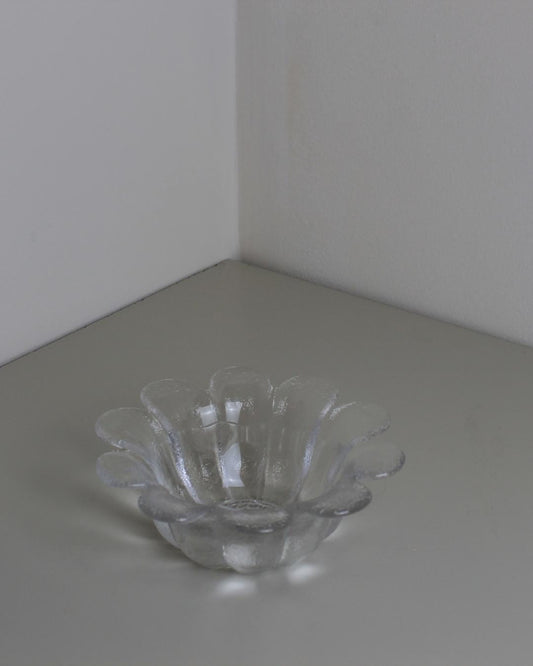Scandinavian-Style Lobed Pressed Glass Bowl with Textured Base - The Estate